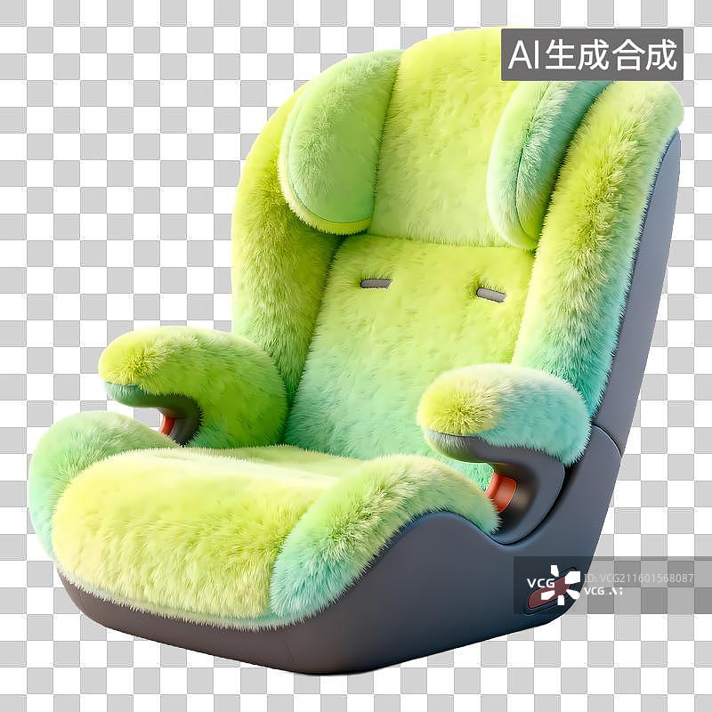 【AI数字艺术】安全座椅车载儿童座椅C4D立体毛绒质感治愈元素图片素材