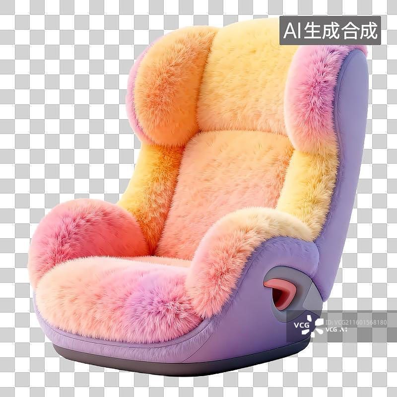 【AI数字艺术】安全座椅车载儿童座椅C4D立体毛绒质感治愈元素图片素材