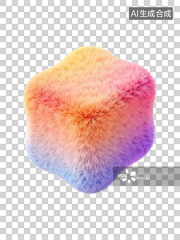 【AI数字艺术】C4D立体毛绒质感治愈元素图片素材