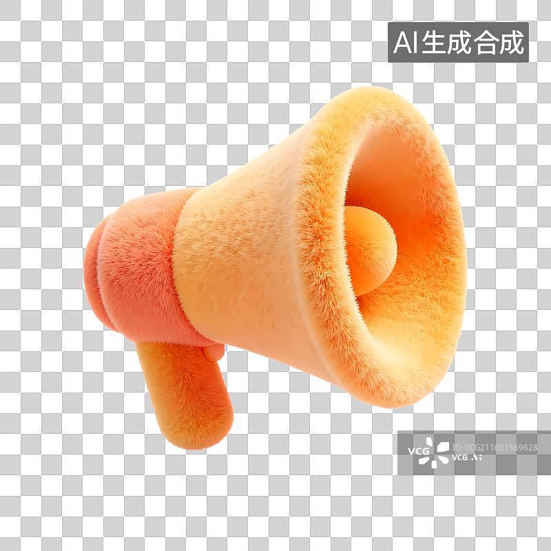 【AI数字艺术】喇叭扩音器C4D立体毛绒质感治愈元素图片素材