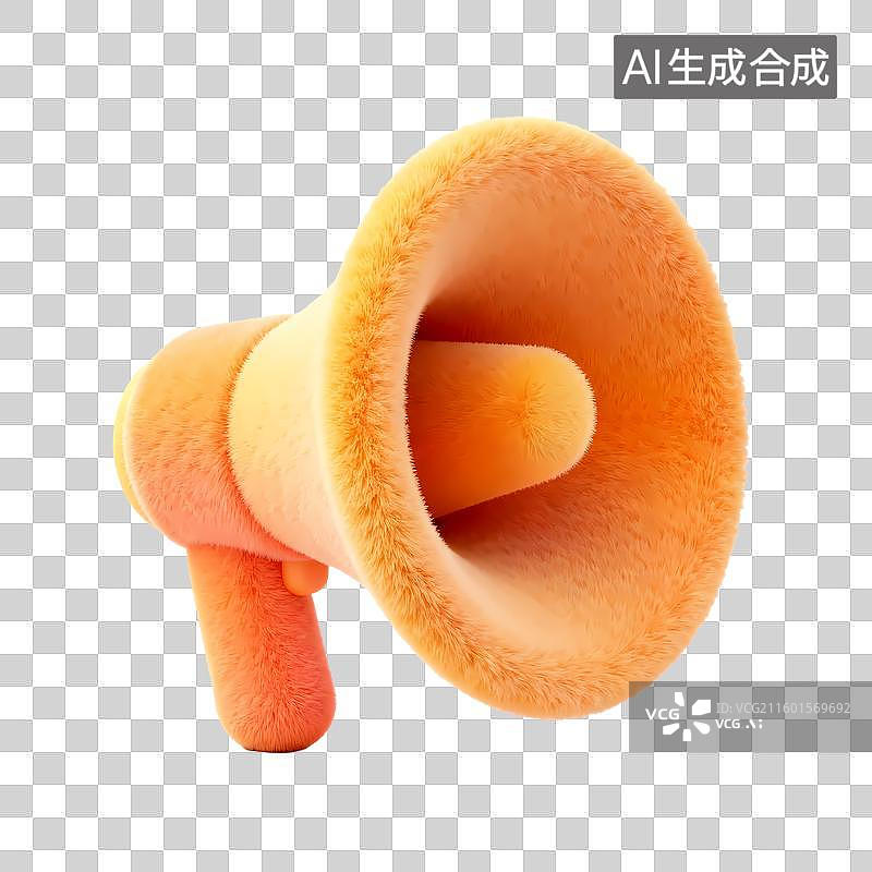 【AI数字艺术】喇叭扩音器C4D立体毛绒质感治愈元素图片素材