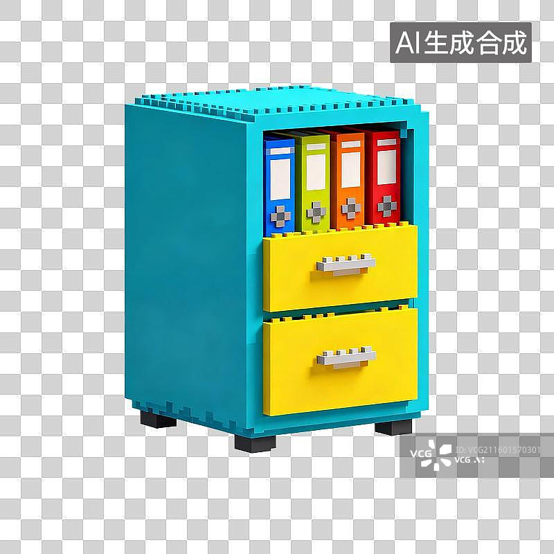 【AI数字艺术】像素风格的文件柜图片素材