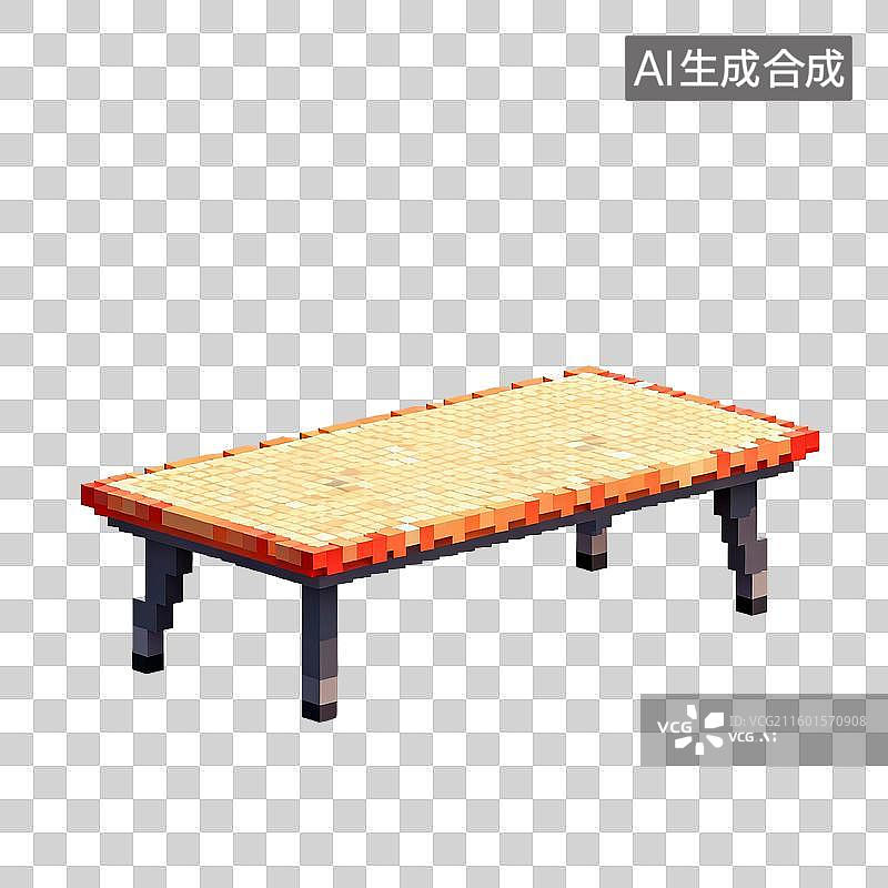 【AI数字艺术】像素化的书桌图片素材