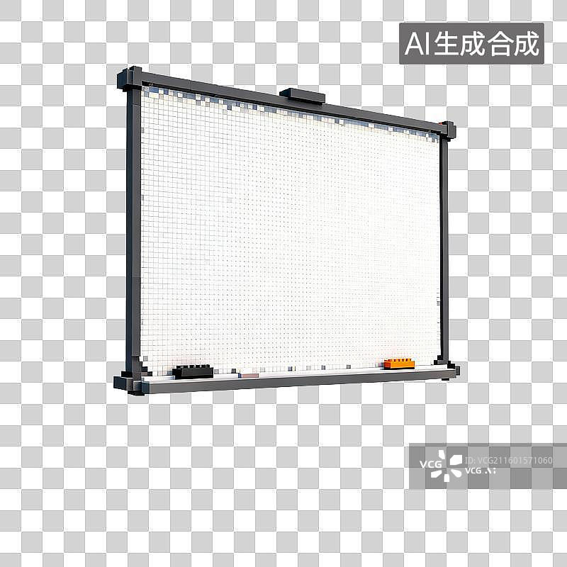 【AI数字艺术】像素化的空白白板图片素材