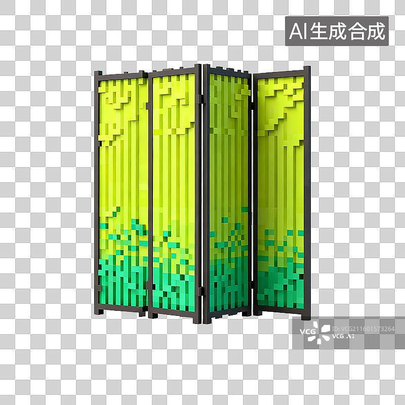 【AI数字艺术】像素风格的现代屏风隔断图片素材