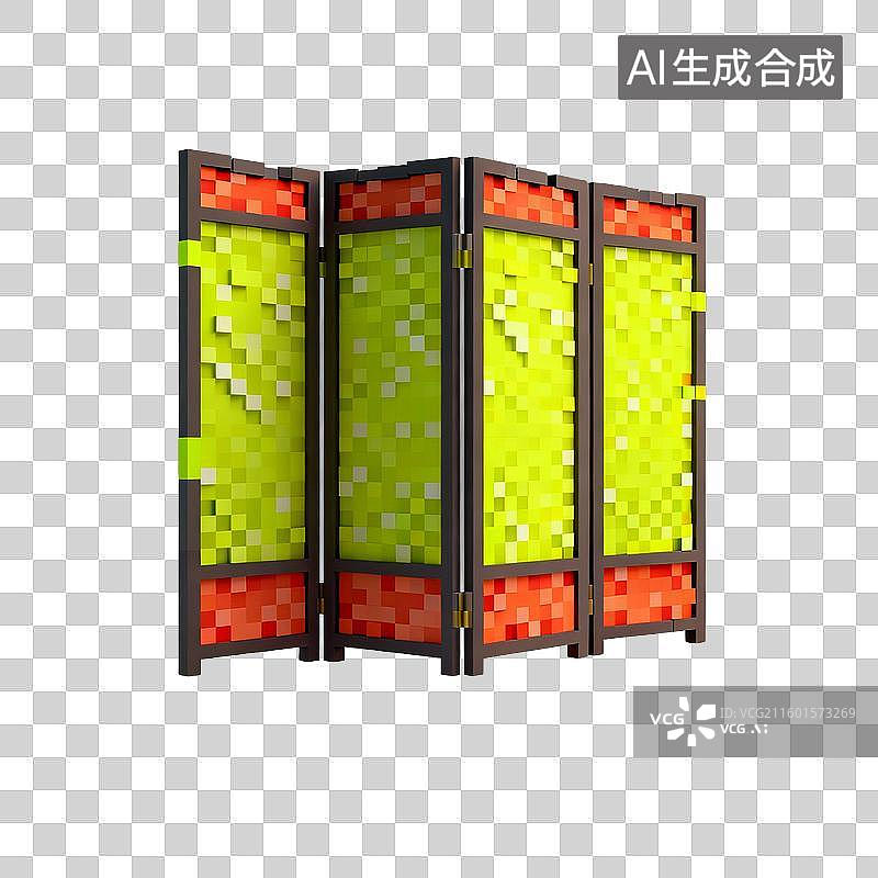 【AI数字艺术】像素风格的现代屏风隔断图片素材