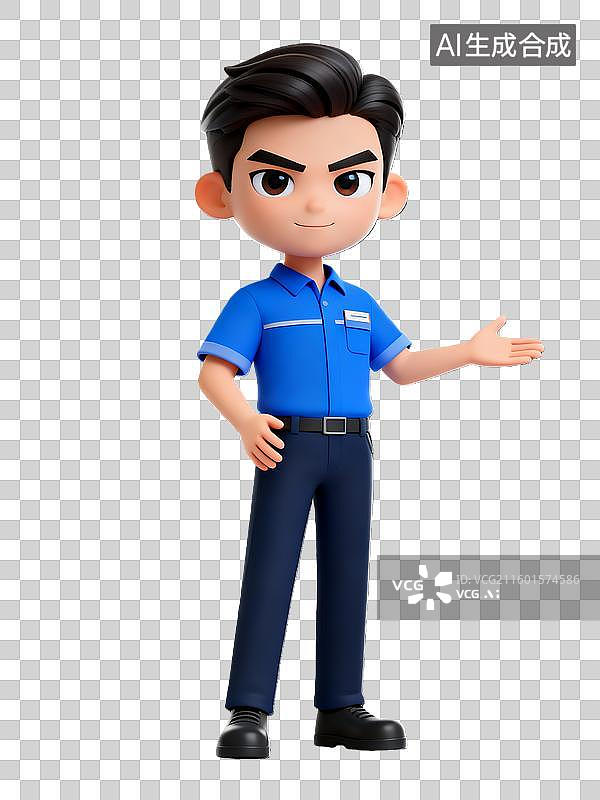 【AI数字艺术】3D职业人物汽车修理工图片素材