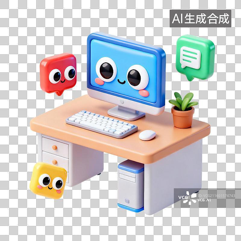 【AI数字艺术】3d立体拟人卡通办公教育图标元素图片素材