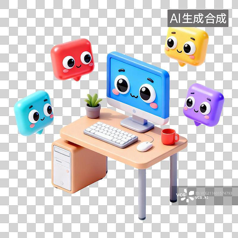 【AI数字艺术】3d立体拟人卡通办公教育图标元素图片素材