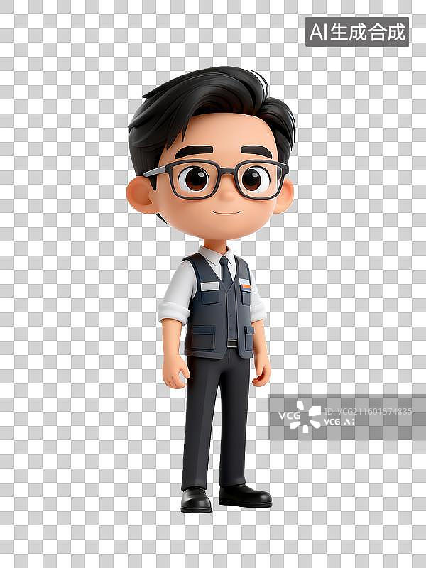 【AI数字艺术】3D职业人物保险理赔员图片素材