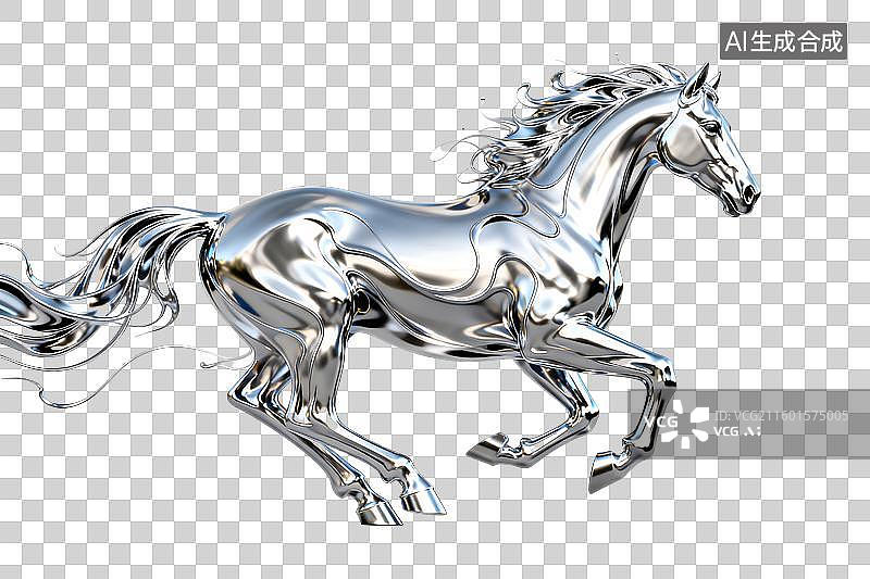 【AI数字艺术】流体艺术骏马马年元素图片素材