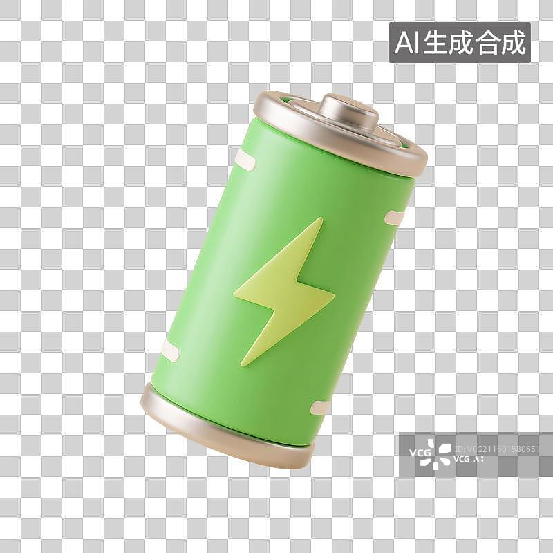 【AI数字艺术】3D渲染，电池，蓄电池，电源，能源，充电，能量免抠元素图片素材