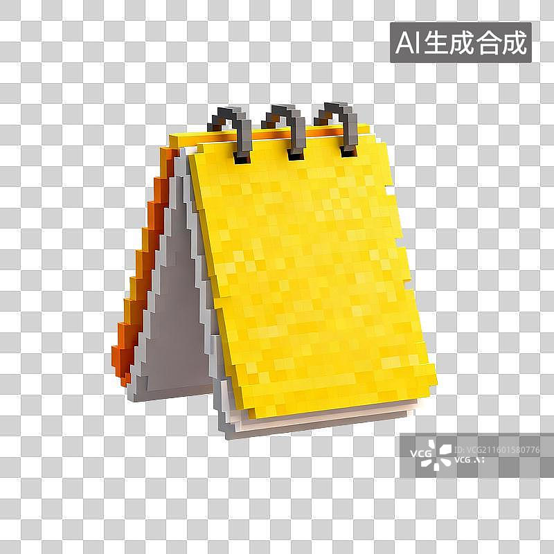 【AI数字艺术】像素风格的空白日历图片素材