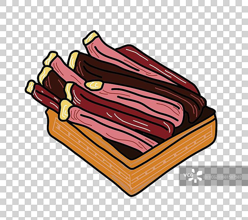 牦牛肉干手绘2D插画免抠元素图片素材