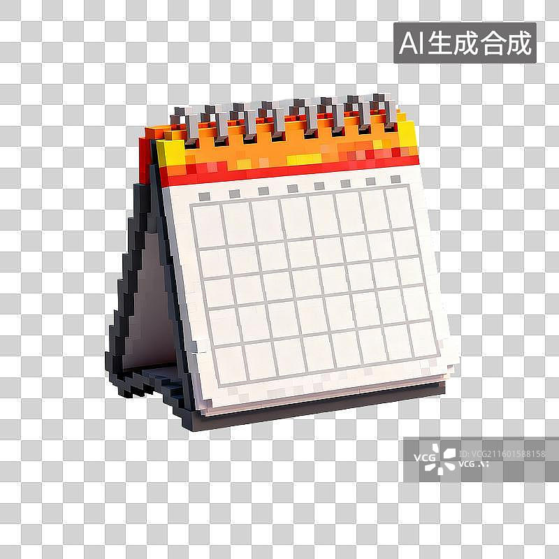【AI数字艺术】像素风格日历模型图片素材