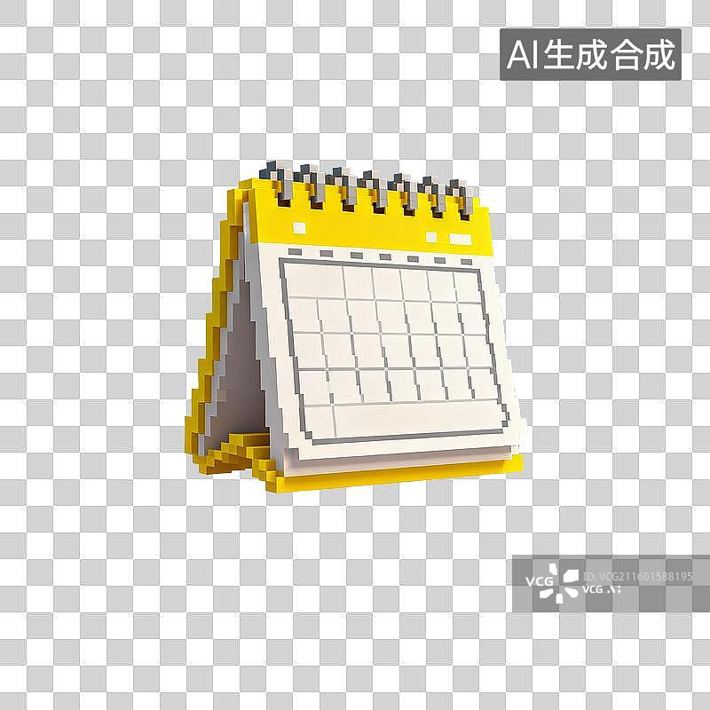 【AI数字艺术】像素风格日历模型图片素材