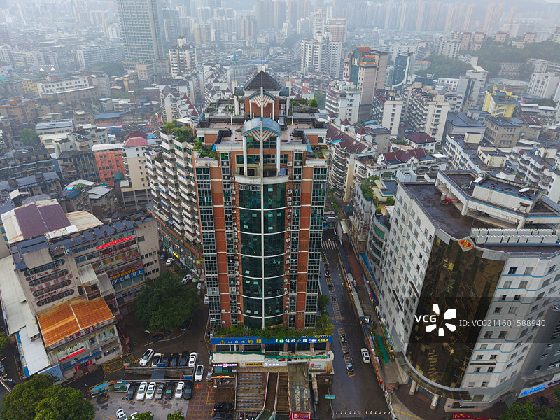 福建省龙岩市新罗区，恋城1908文创街区，城市风光航拍图片素材