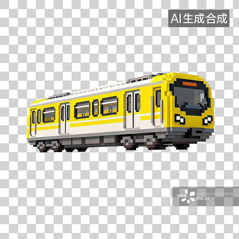 【AI数字艺术】像素风格的地铁模型图片素材
