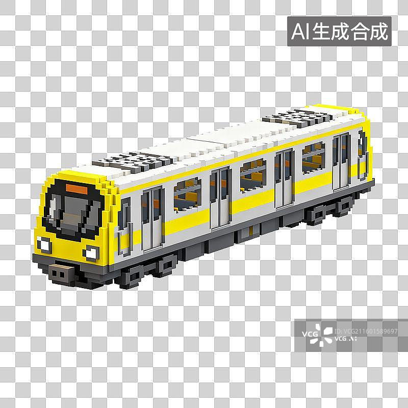 【AI数字艺术】像素风格的地铁模型图片素材