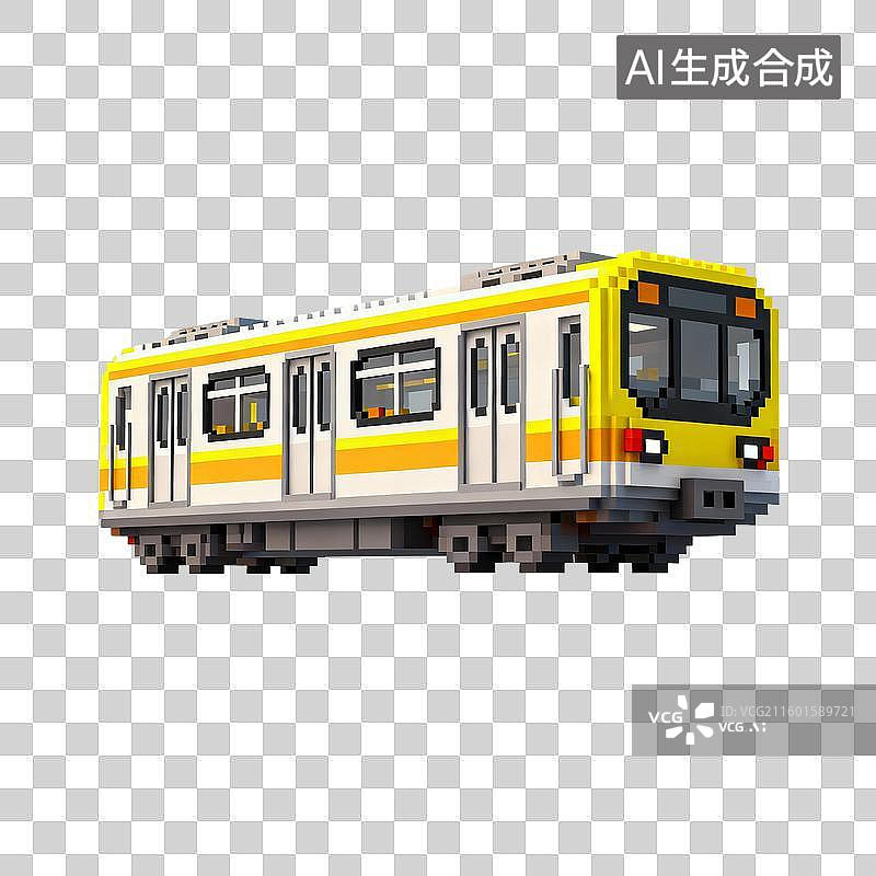 【AI数字艺术】像素风格的地铁模型图片素材