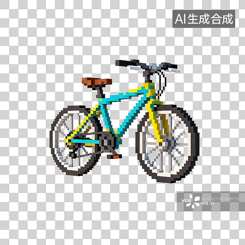 【AI数字艺术】像素风格彩色自行车图片素材