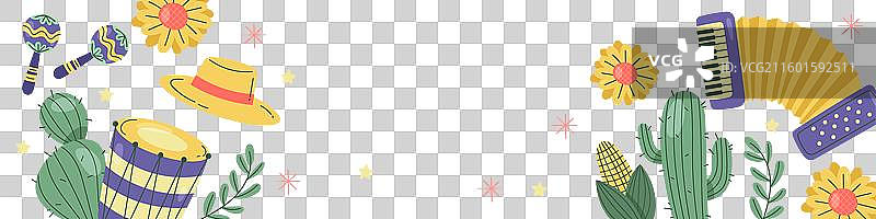 巴西节日扁平化直播间横幅模板图片素材