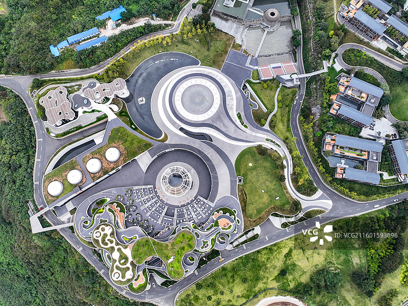 四川省泸州市古蔺县二郎镇，郎酒庄园航拍风光图片素材