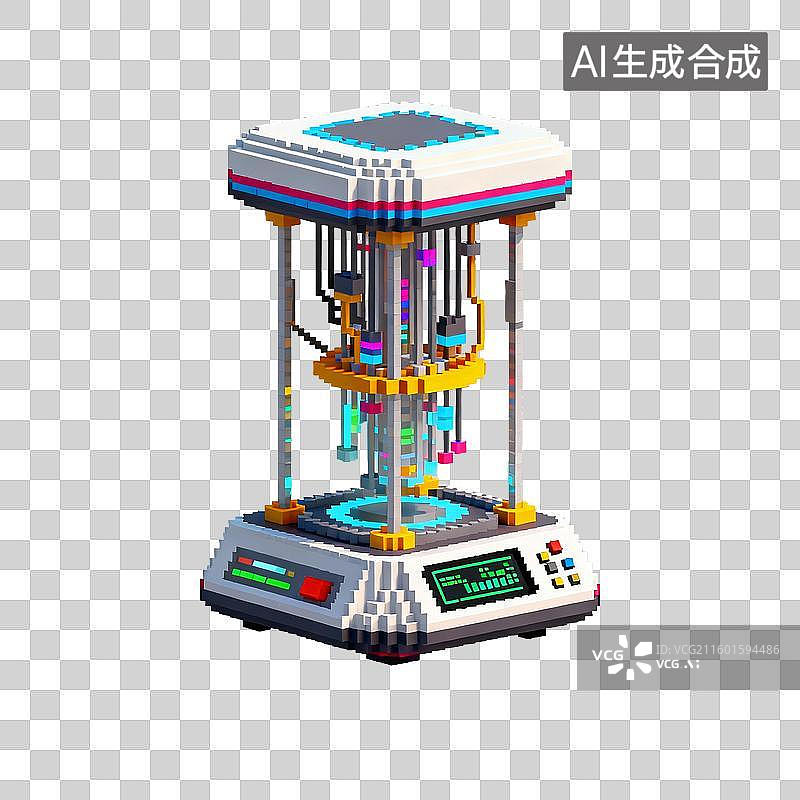 【AI数字艺术】像素风格的量子计算机图片素材