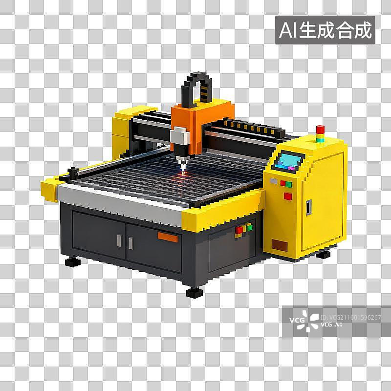 【AI数字艺术】像素风格的激光雕刻机图片素材