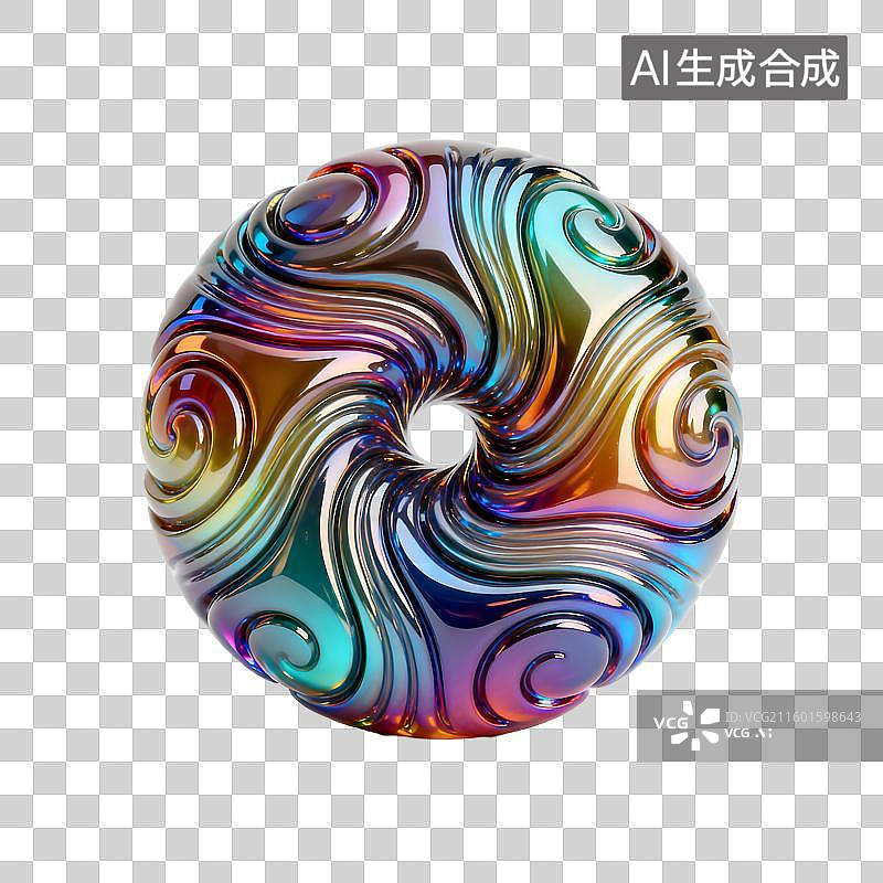 【AI数字艺术】多彩抽象漩涡图案圆形物体图片素材