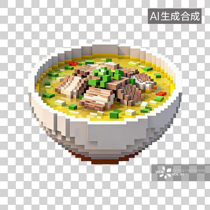 【AI数字艺术】像素风格的美味牛肉汤图片素材