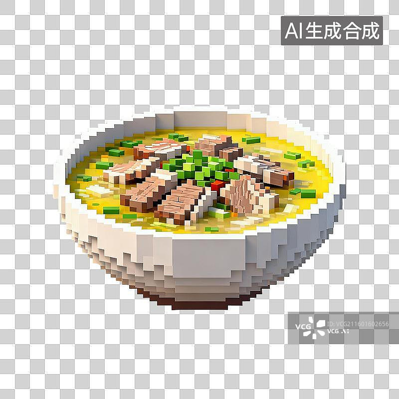 【AI数字艺术】像素风格的美味牛肉汤图片素材