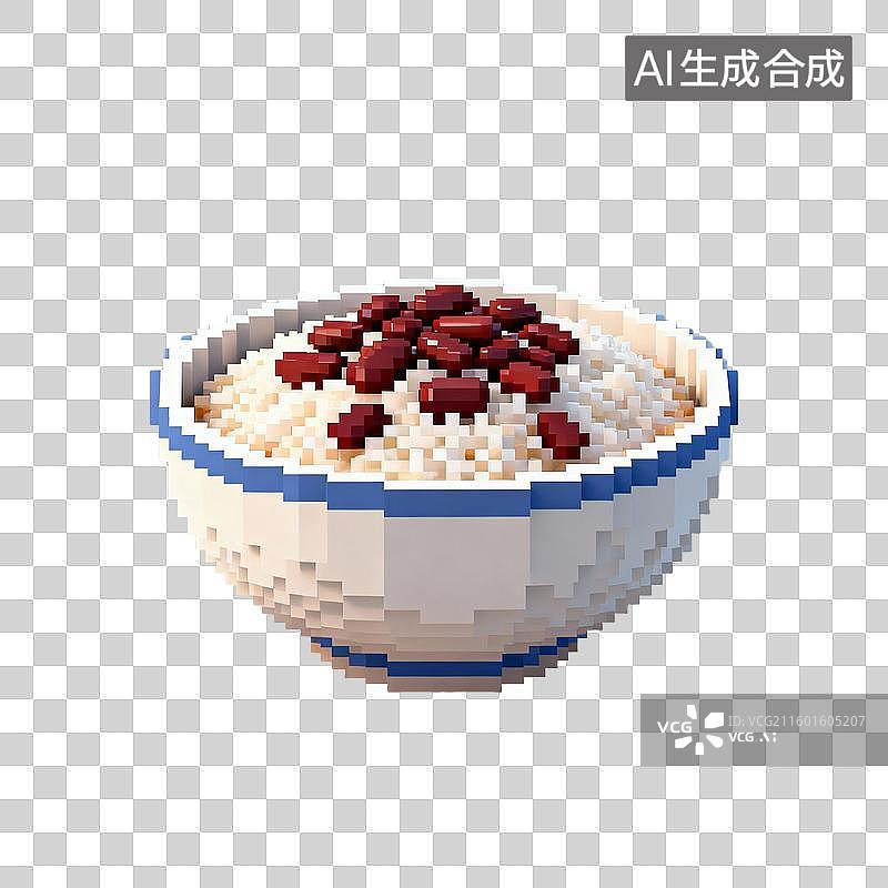 【AI数字艺术】像素风格的赤豆糯米饭图片素材