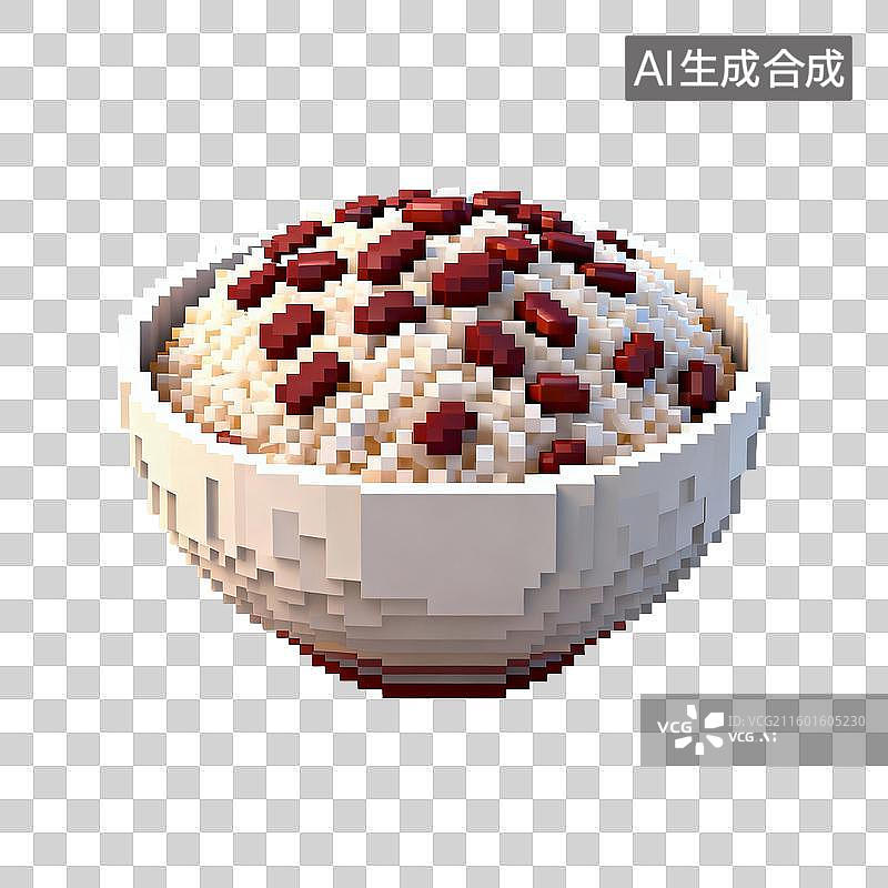 【AI数字艺术】像素风格的赤豆糯米饭图片素材