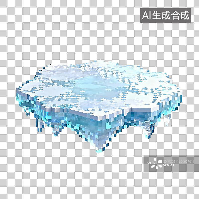 【AI数字艺术】像素风格的冰面图片素材