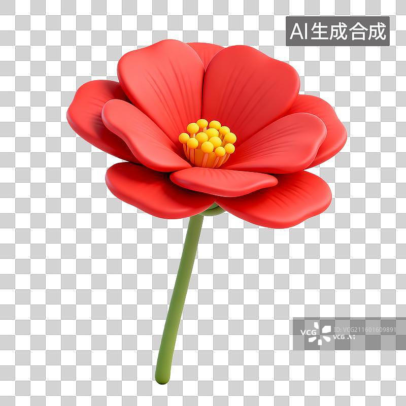 【AI数字艺术】正红色的花朵图片素材
