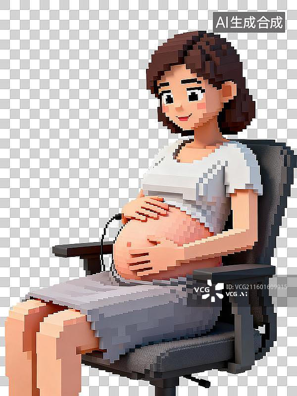 【AI数字艺术】像素化的孕妇图片素材