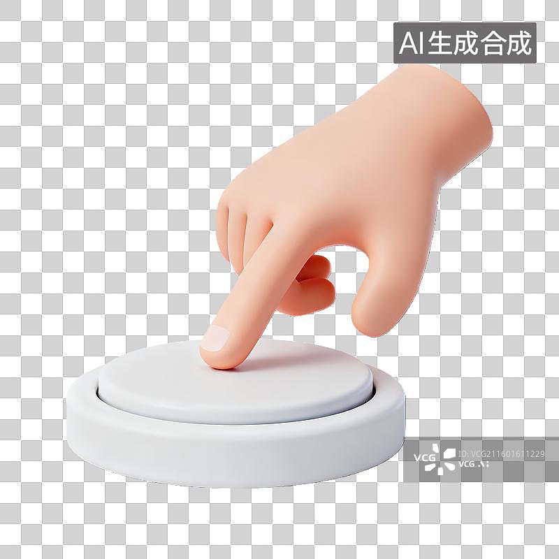 【AI数字艺术】手摁白色摁钮的状态图片素材