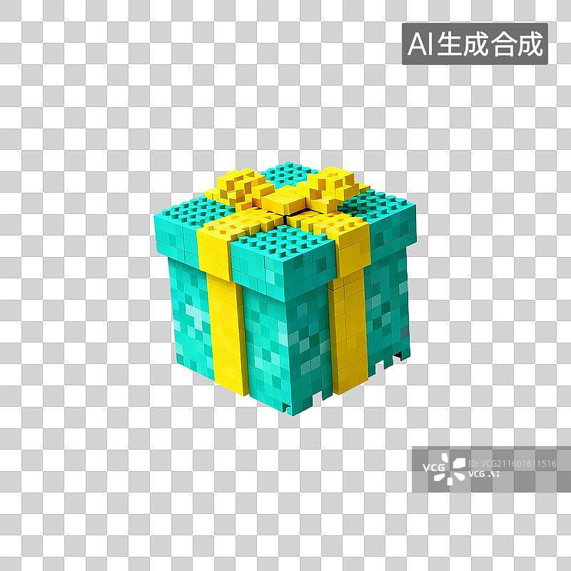 【AI数字艺术】像素风格彩色礼品盒图片素材