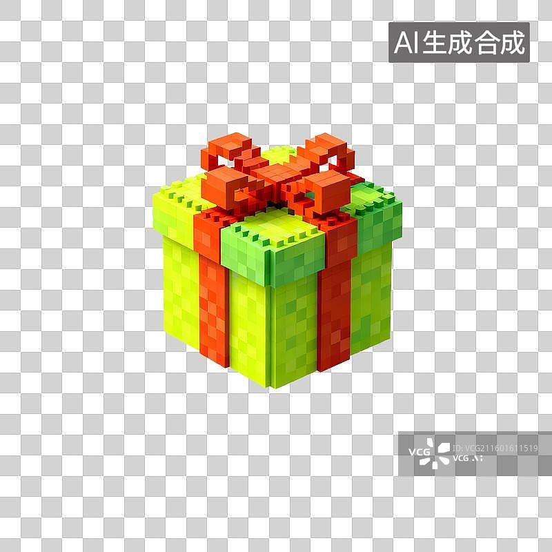 【AI数字艺术】像素风格彩色礼品盒图片素材