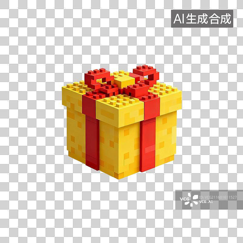 【AI数字艺术】像素风格彩色礼品盒图片素材