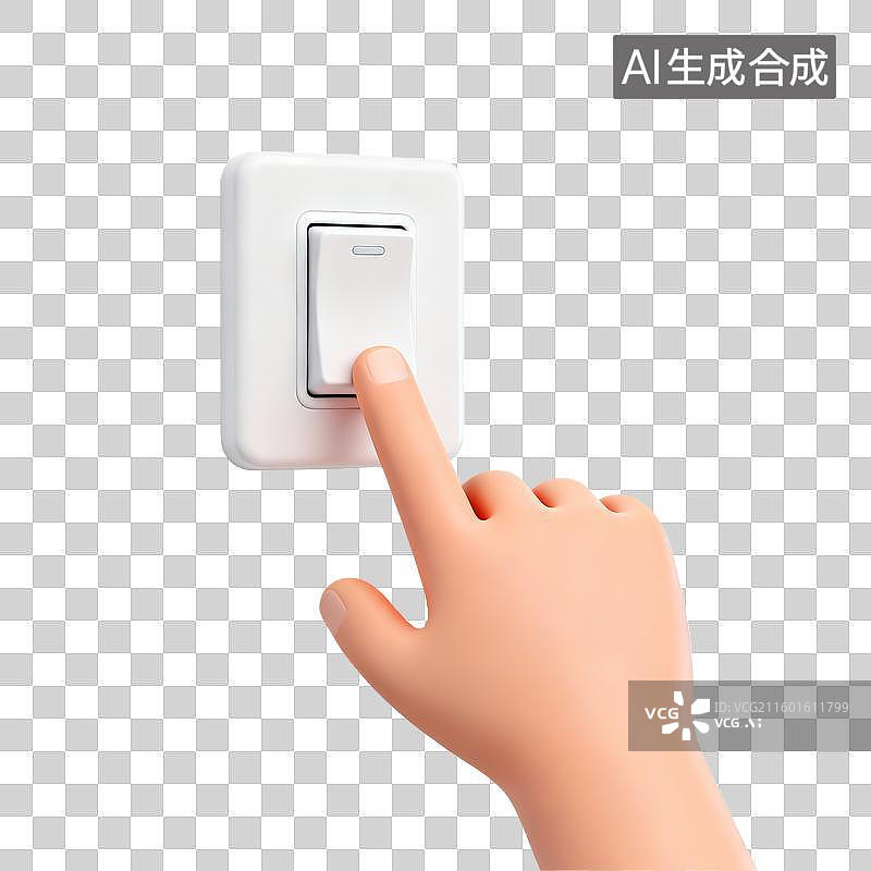 【AI数字艺术】手摁开关的动作图片素材