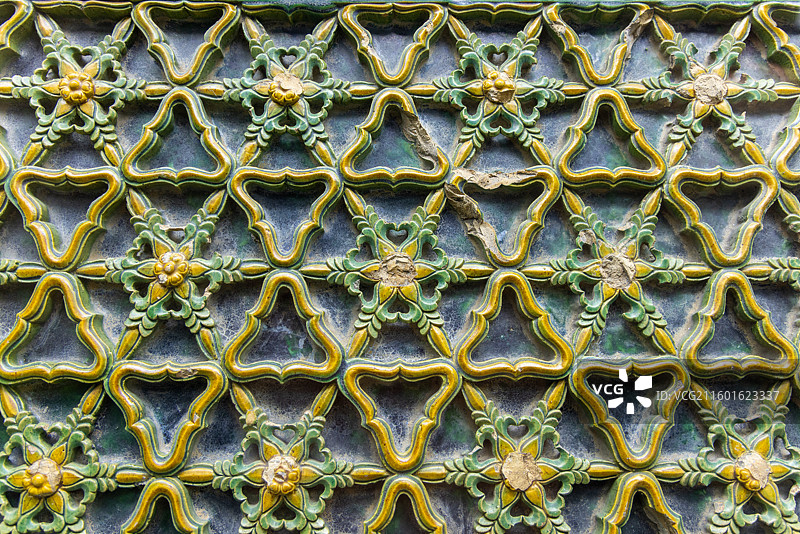 武当博物馆 明代 琉璃隔扇门 武当山周府庵建筑构件图片素材