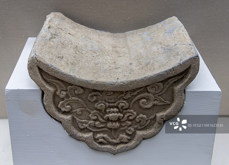 武当博物馆 明代 陶滴水 建筑构件 武当山遇真宫出土图片素材