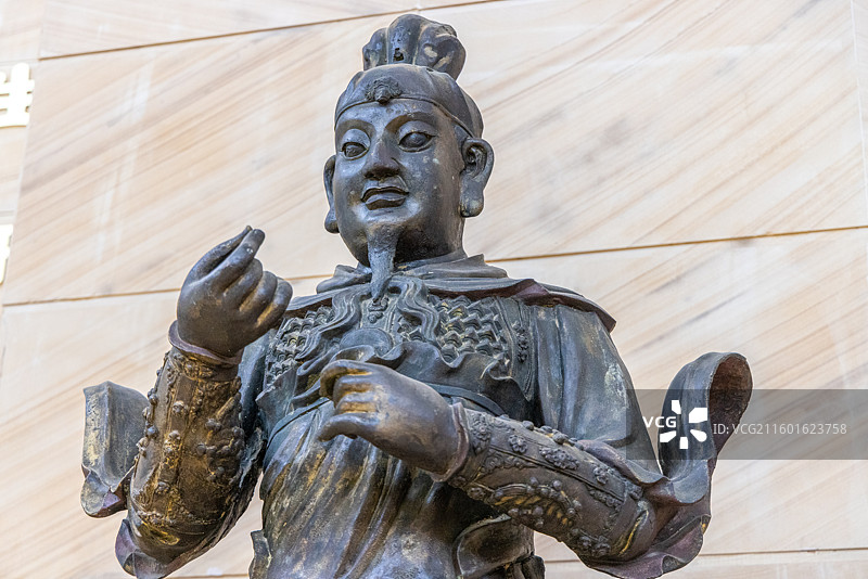 武当博物馆 明代 铜铸鎏金六甲站像图片素材