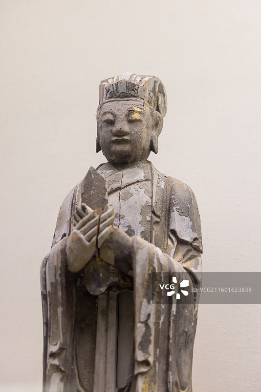 武当博物馆 明代 老子传道组像 木雕贴金图片素材