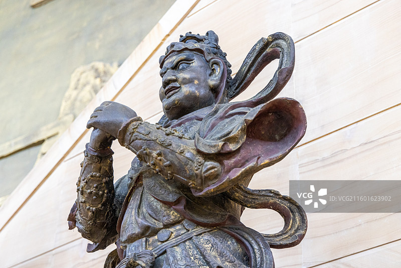 武当博物馆 明代 铜铸鎏金六甲站像图片素材