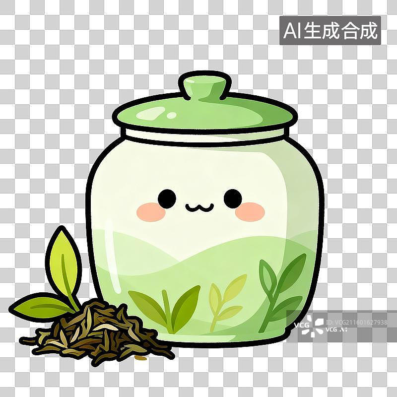 【AI数字艺术】可爱的茶叶罐插画图片素材