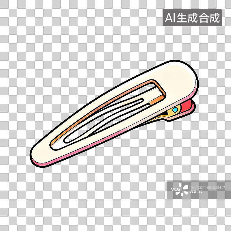 【AI数字艺术】粉色边框的白色发夹图片素材