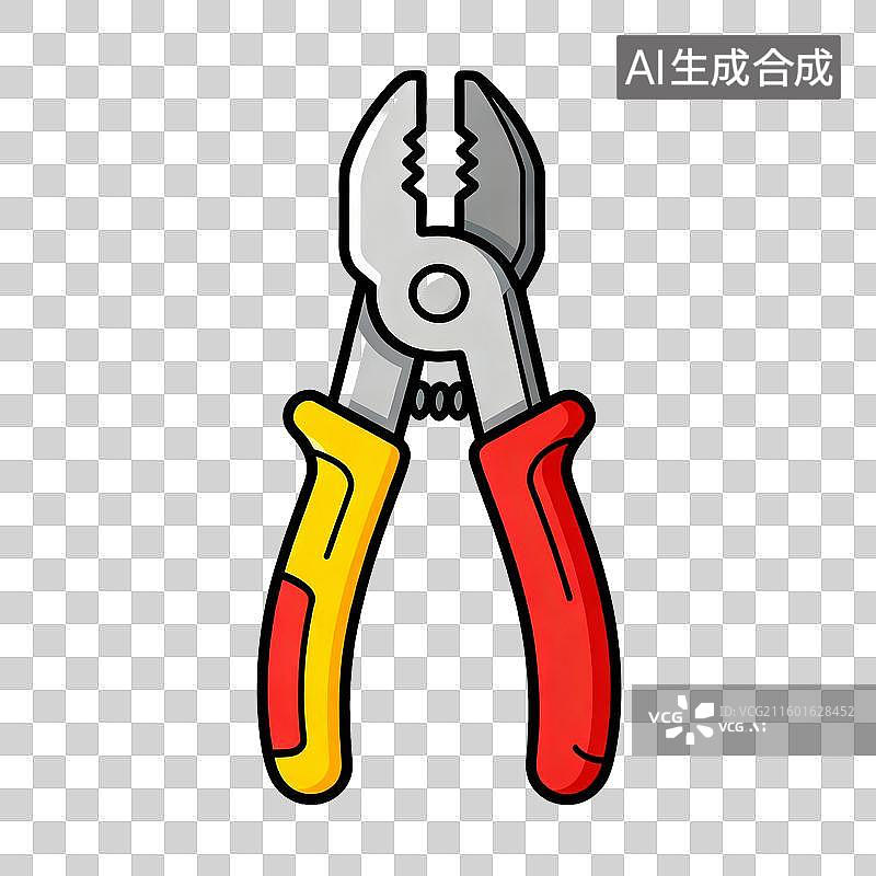 【AI数字艺术】一把红黄手柄的钳子图片素材